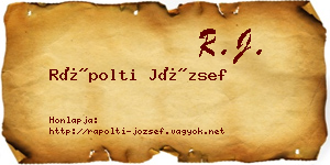 Rápolti József névjegykártya